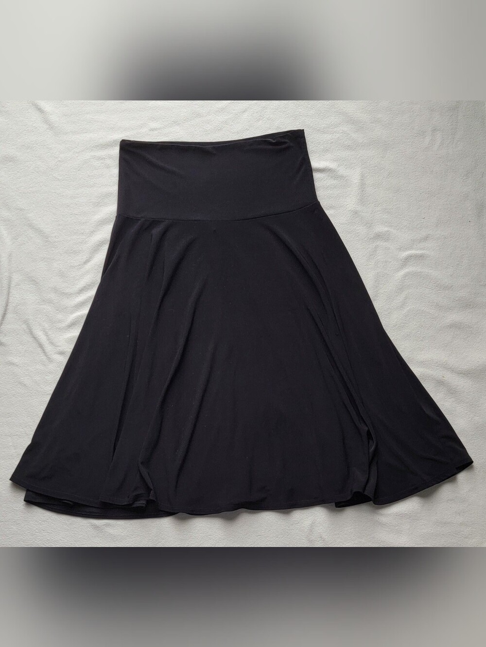 Black A-Line Skirt with Wide Waistband